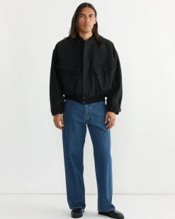 Light Wool Flight Blouson in Top Black