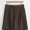 Light Wool Gabardine Short in Dark Brown