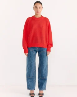 Lind Knit Crew in Geranium