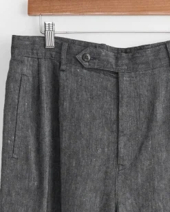 Linen Wool Pant in Black