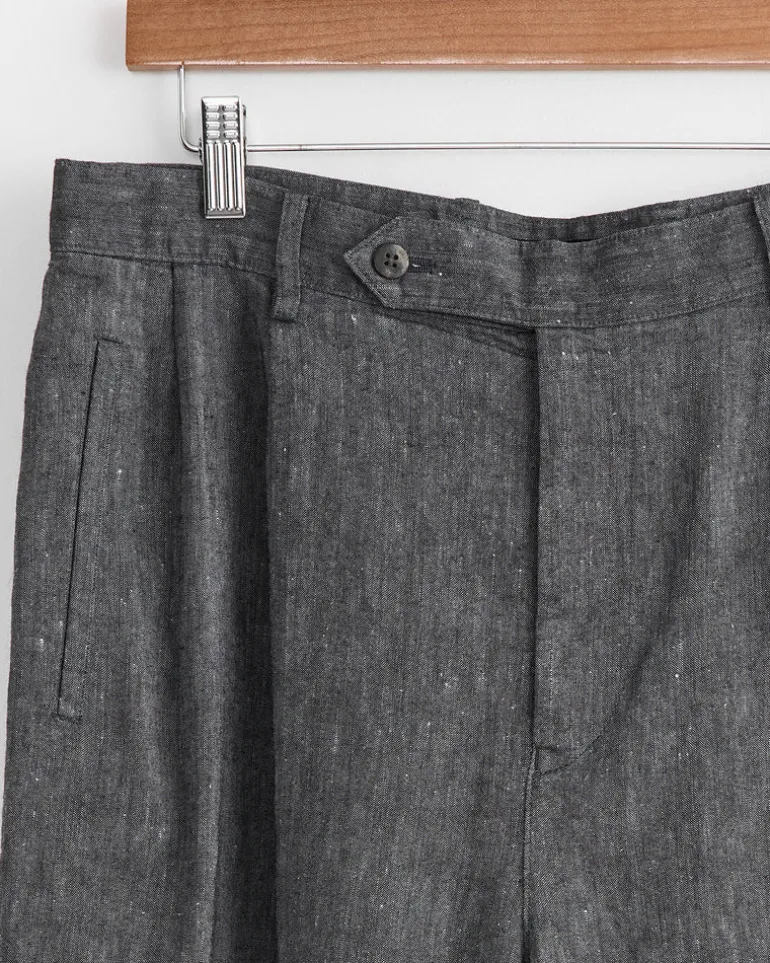 Linen Wool Pant in Black