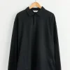 Long Sleeve Polo in Black