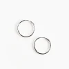 Medium Seamless Hoops in Silver Tone