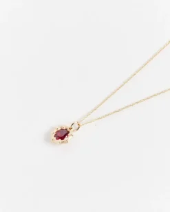Mini Bamboo Pendant in Gold/Red