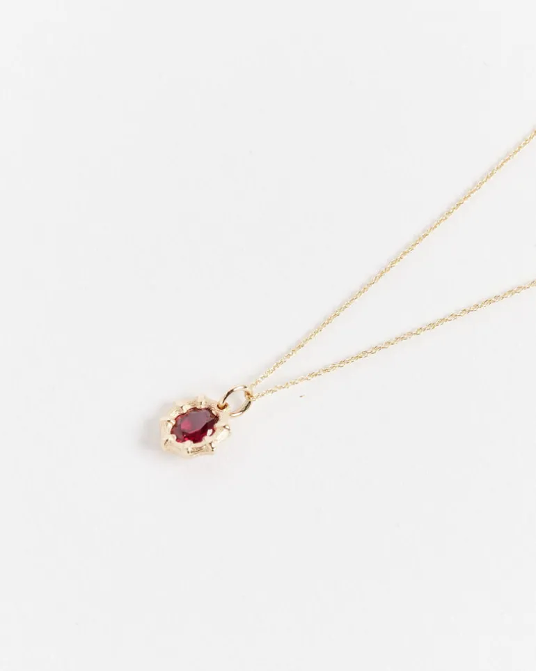 Mini Bamboo Pendant in Gold/Red