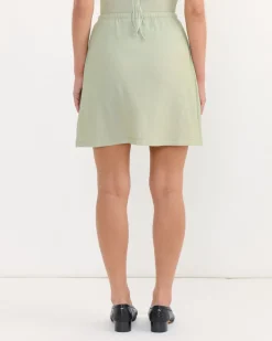 Mini Petal Skirt in Swamp Green