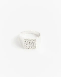 Mini Rose Garden Signet in Silver/Clear
