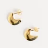 Mini Saucer Hoops in Gold Plated Bronze