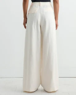 Minimal Fold Trouser in Ivory