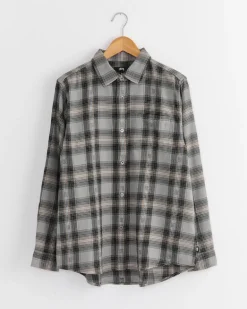 Motif Plaid Shirt in Grey