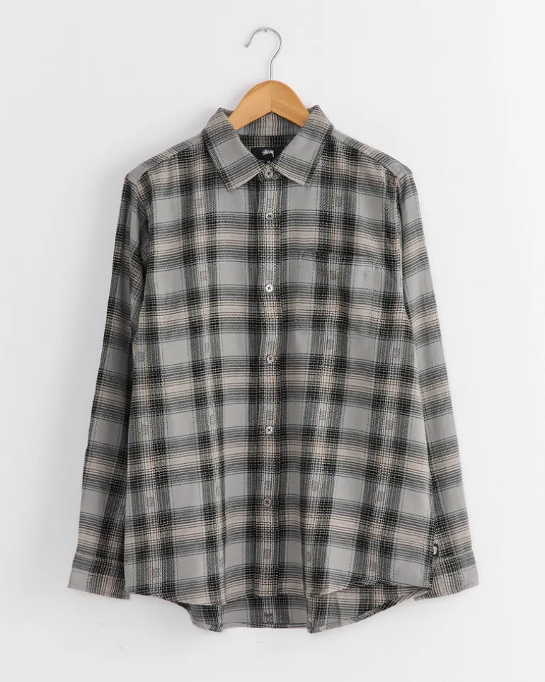 Motif Plaid Shirt in Grey