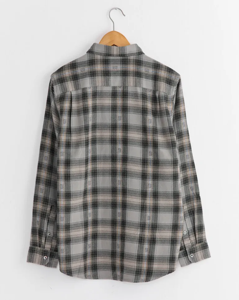 Motif Plaid Shirt in Grey