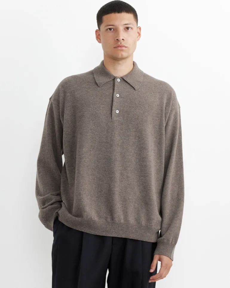 Noe Polo in Stone Melange