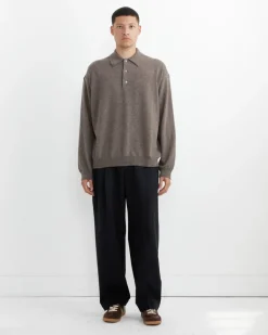 Noe Polo in Stone Melange