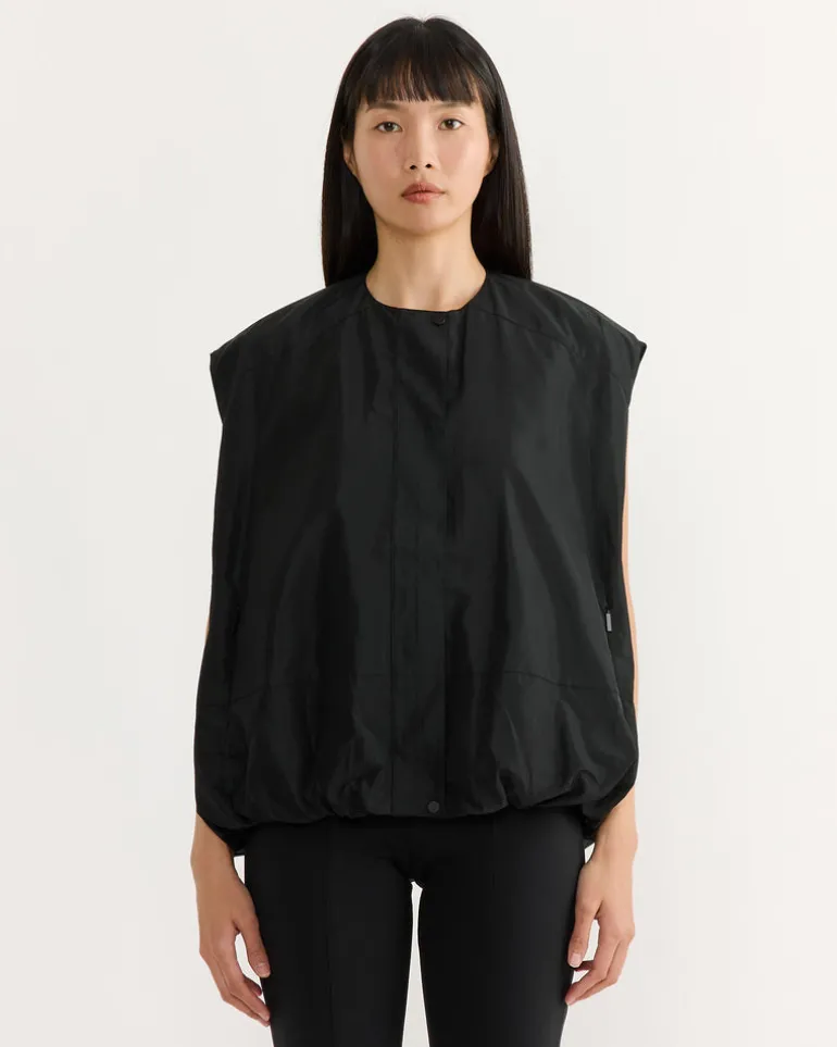 Nylon Blousant Vest in Black
