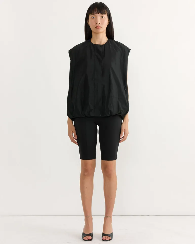 Nylon Blousant Vest in Black