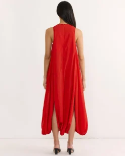 Nylon Jalouise Dress in Lava