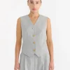 Occa Vest in Grey Brown Melange