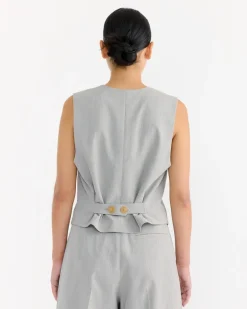Occa Vest in Grey Brown Melange