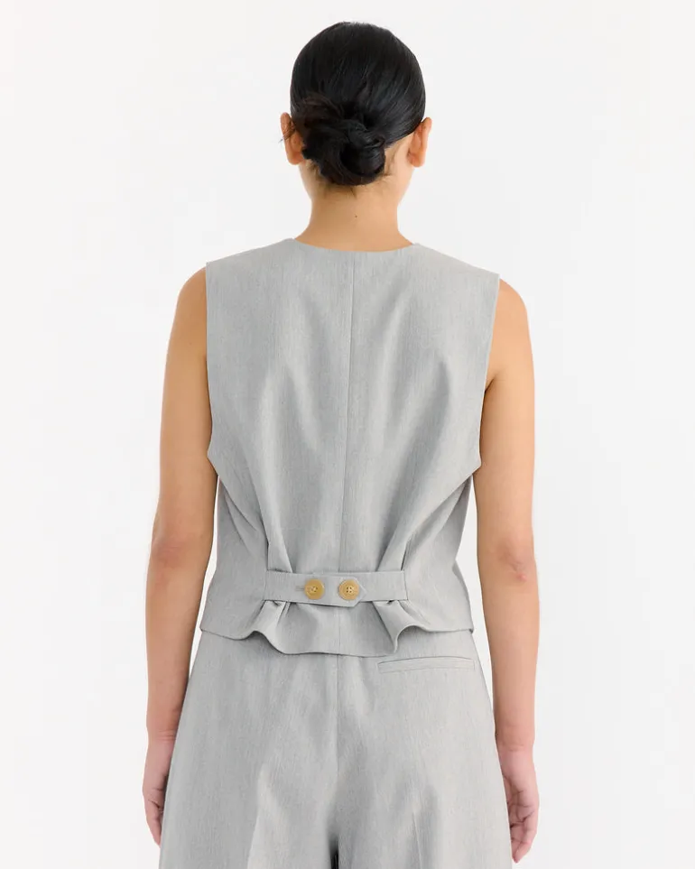 Occa Vest in Grey Brown Melange
