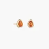 Orange Sapphire Teardrop Studs