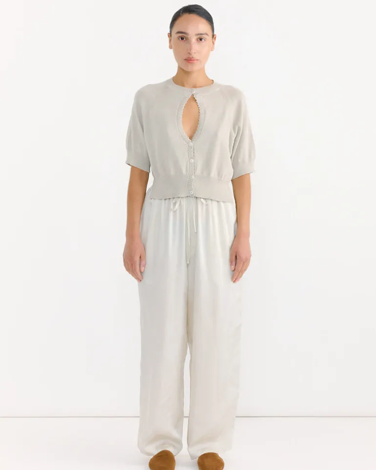 Organic Cotton Cut-Out Top in Pearl Grey