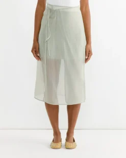 Organza Wrap Skirt in Light Green