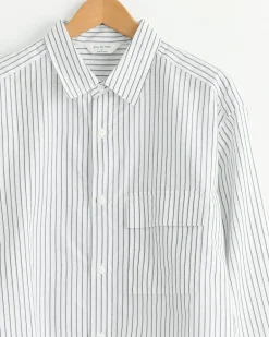 Oversized Shirt in White Stripe