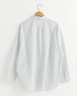 Oversized Shirt in White Stripe