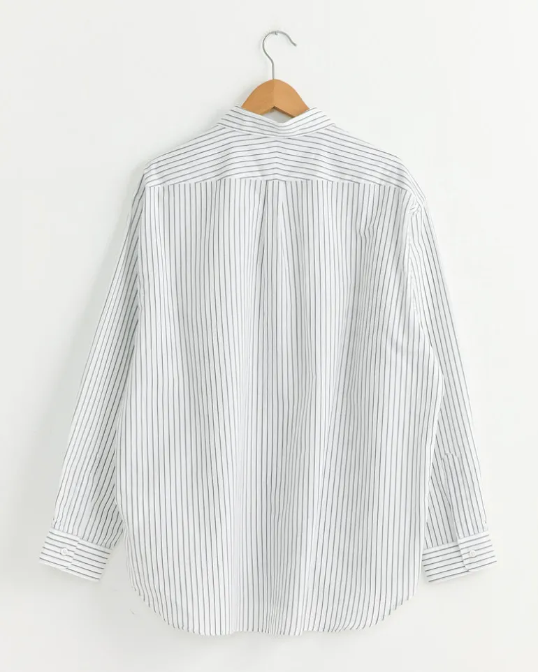 Oversized Shirt in White Stripe