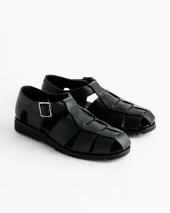 Pacific Sandal in Lisse Noir