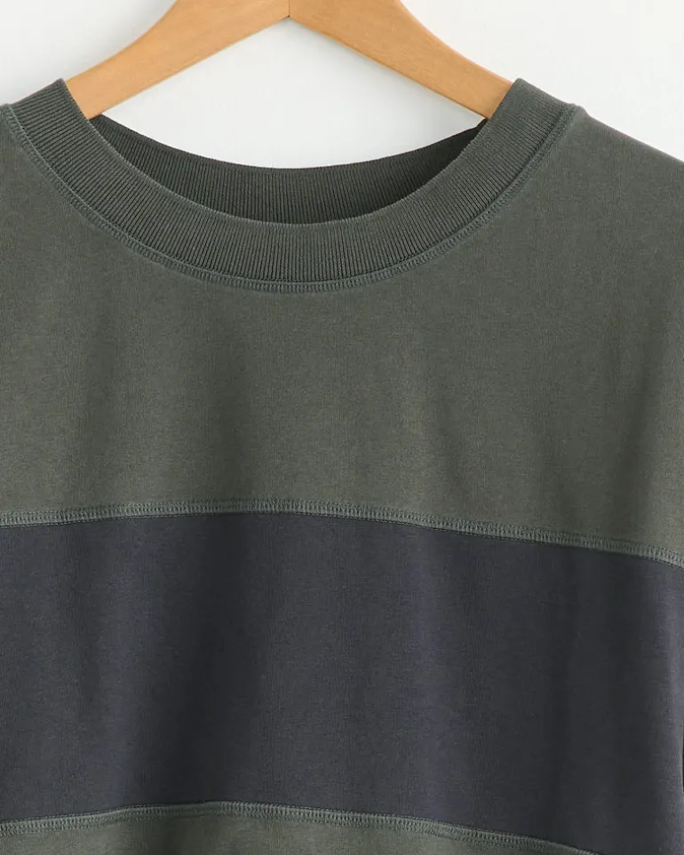 Panel T-Shirt in Off Black