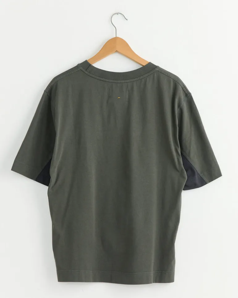 Panel T-Shirt in Off Black