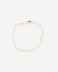 Pearl Brujeria Blue Silk Anklet