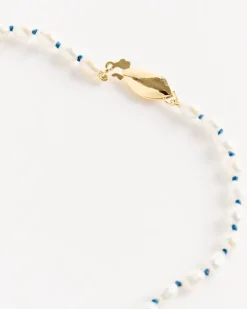 Pearl Brujeria Blue Silk Anklet