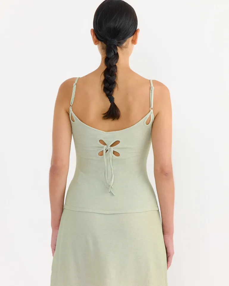 Petal Camisole in Swamp Green