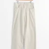 Pigment Dye Corduroy Wide 5P Pant in White Khaki