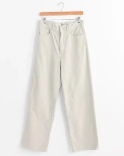 Pigment Dye Corduroy Wide 5P Pant in White Khaki