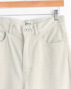 Pigment Dye Corduroy Wide 5P Pant in White Khaki