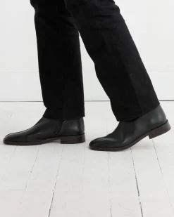 Piped Zipped Boot in Black