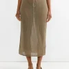 Pointelle Skirt in Earth