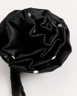Polka Rosetta Tie in Black/Ivory