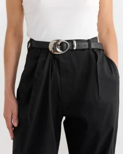 Porte Belt in Black/Silver