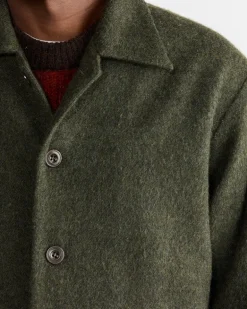 Porto Shirt Jacket in Felted Wool Olive
