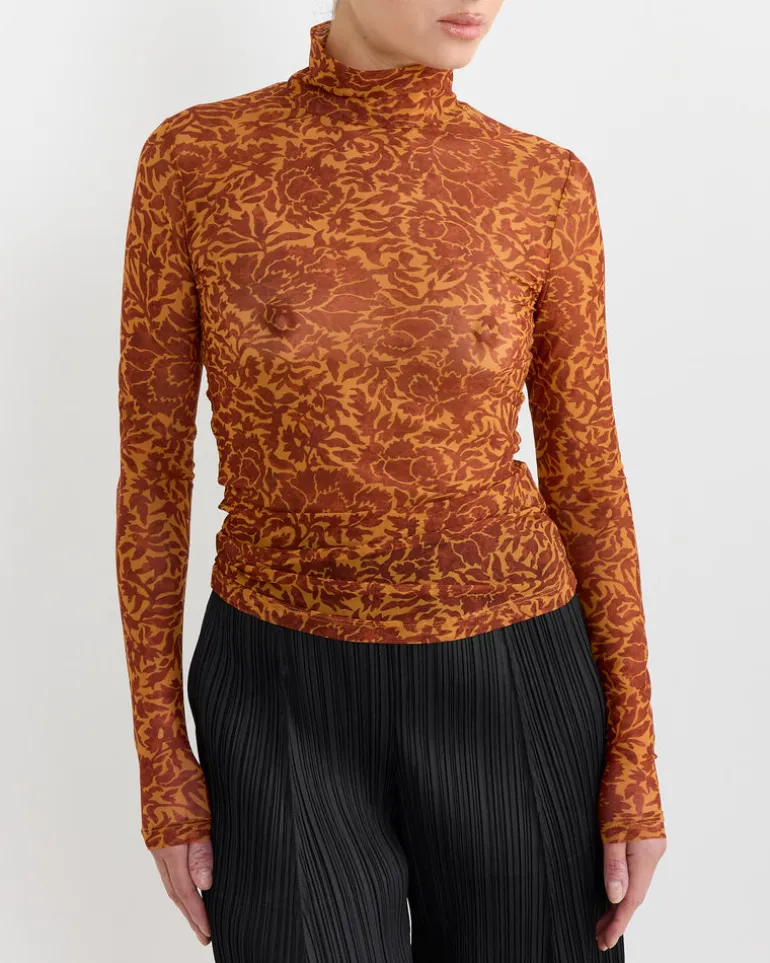 Printed Turtleneck in Orange