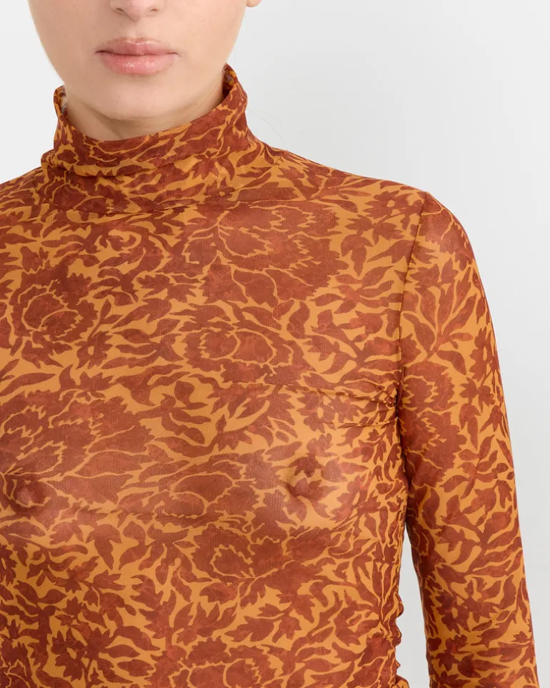 Printed Turtleneck in Orange