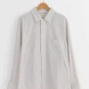 Pyjama Shirt in Creamy White/Taupe/Black