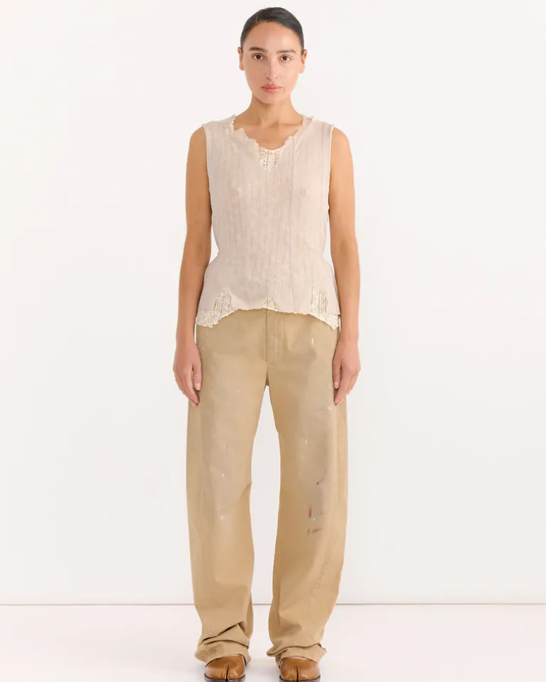 Ragged Vest in Taupe