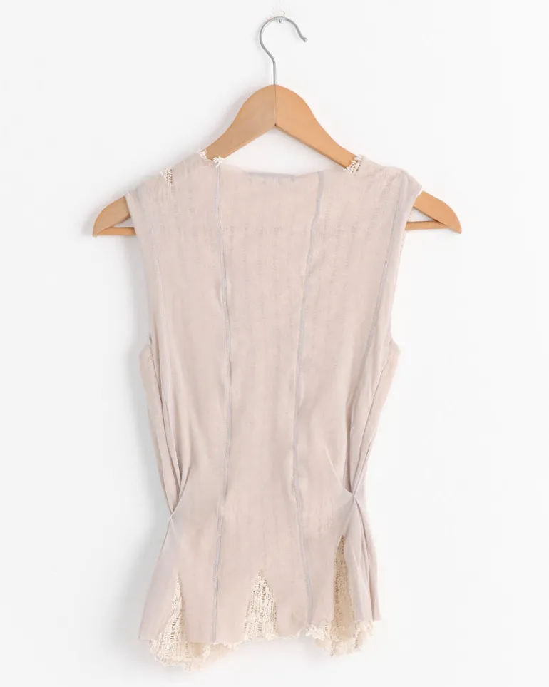 Ragged Vest in Taupe