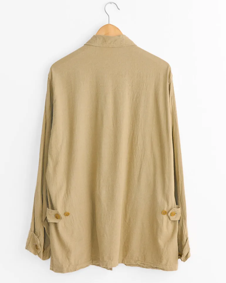 Raw Silk B.D.U. Jacket in Khaki